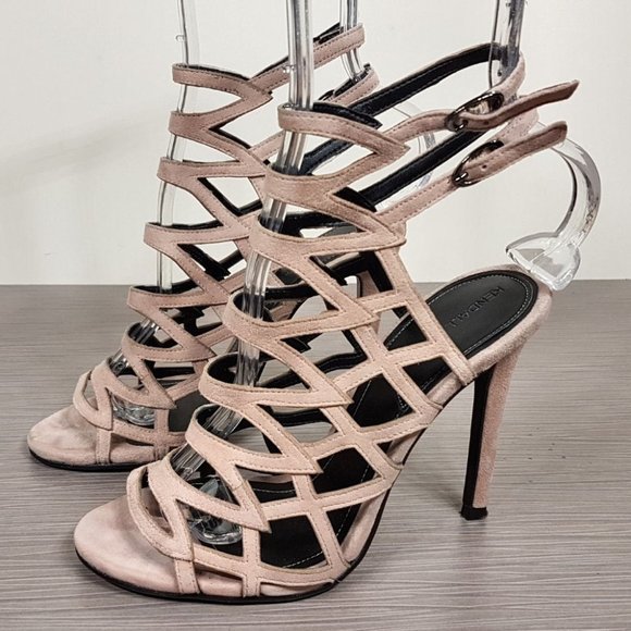 KENDALL + KYLIE 'Elisa' Cage Sandal Beige Leather Womens Size 5.5 M - Picture 1 of 9